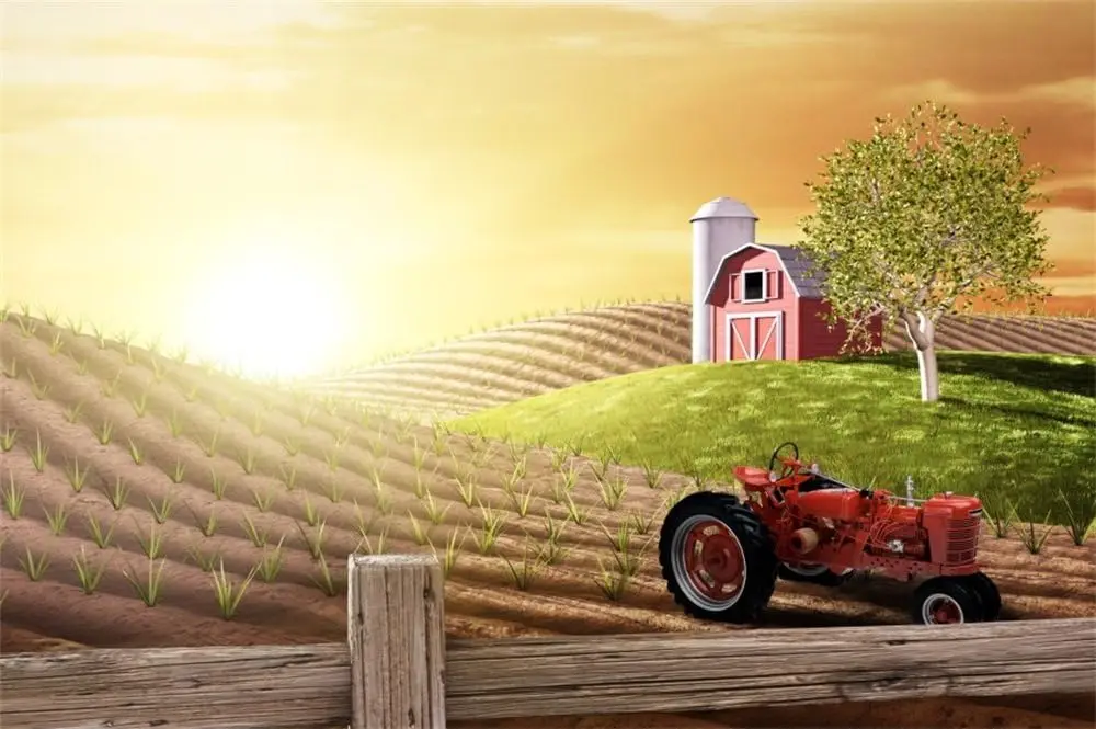 Agriculture Farming Background - Ochtend drukke boerderij verse zonsopgang landelijke